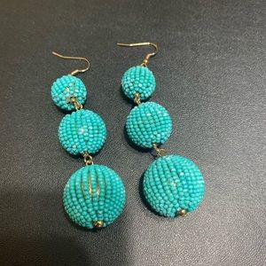 Baublebar Turquoise Beaded Triple Ball Earrings